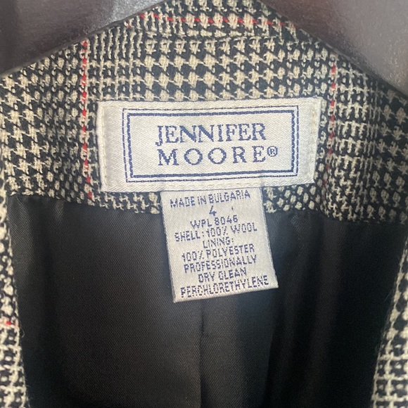 Vintage Jennifer Moore Wool Houndstooth Print Blazer women’s size 4 - Picture 5 of 6